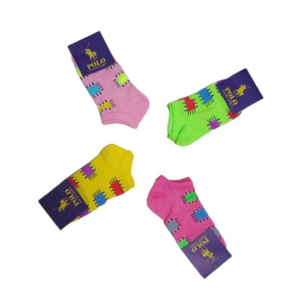 جوراب دخترانه مدل پینه TT1_C3 بسته 4 عددی