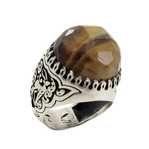 انگشتر نقره مردانه مدل چشم ببر کد 4531772