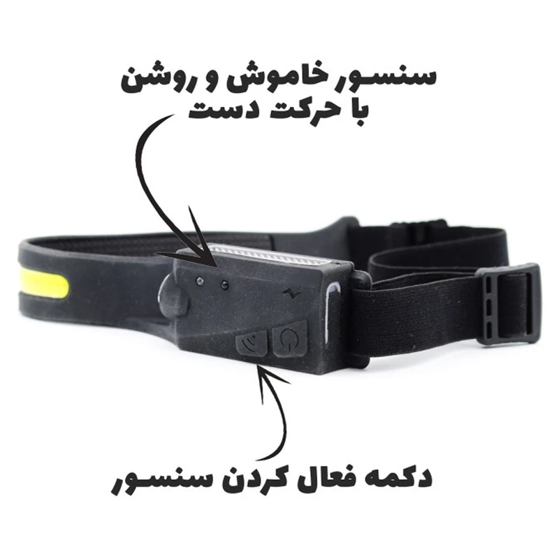 عکس شماره 5 : چراغ پیشانی مدل سنسور دار ژله ای yz-1016