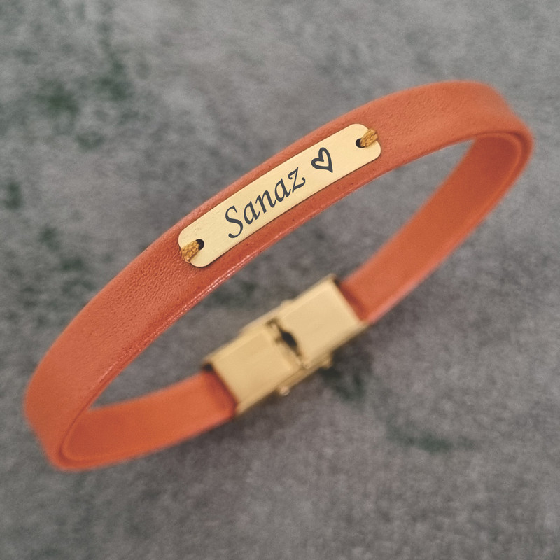 دستبند طلا 18 عیار زنانه لیردا مدل اسم Sanaz