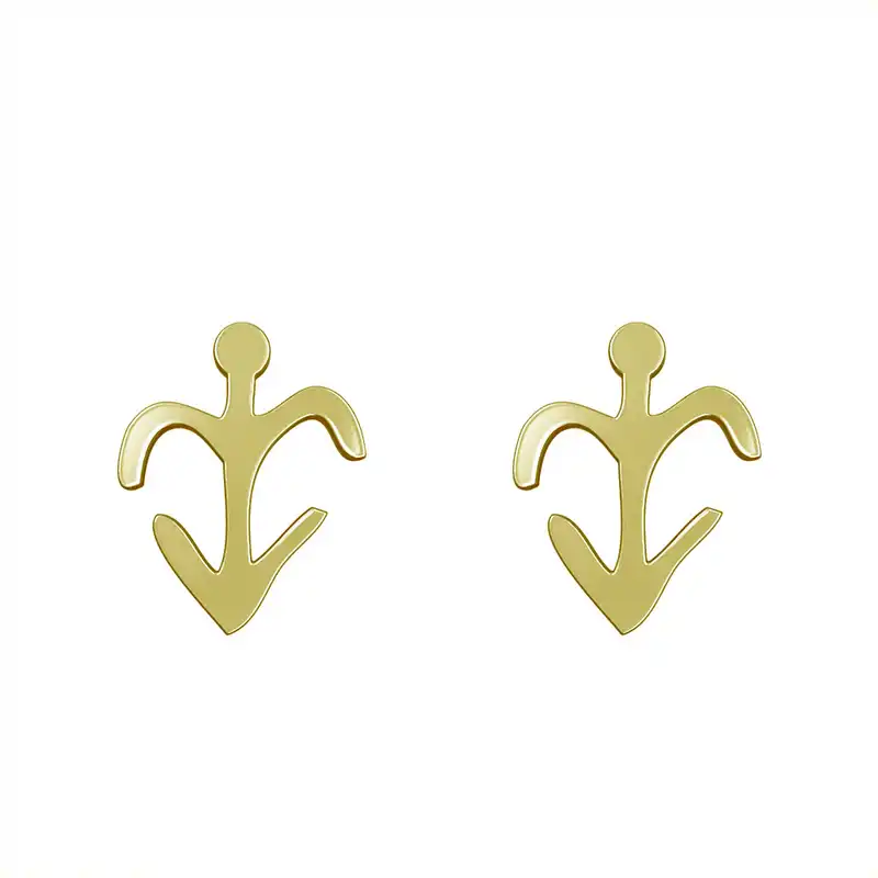 گوشواره طلا 18 عیار زنانه مدوپد مدل هندسی کد GA1-16126