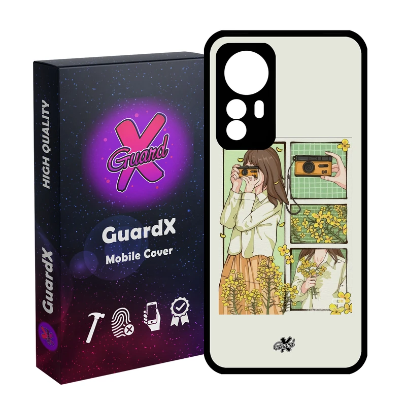 کاور گارد ایکس طرح دختر عکاس مدل Glass10708 مناسب برای گوشی موبایل شیائومی Redmi Note 12S
