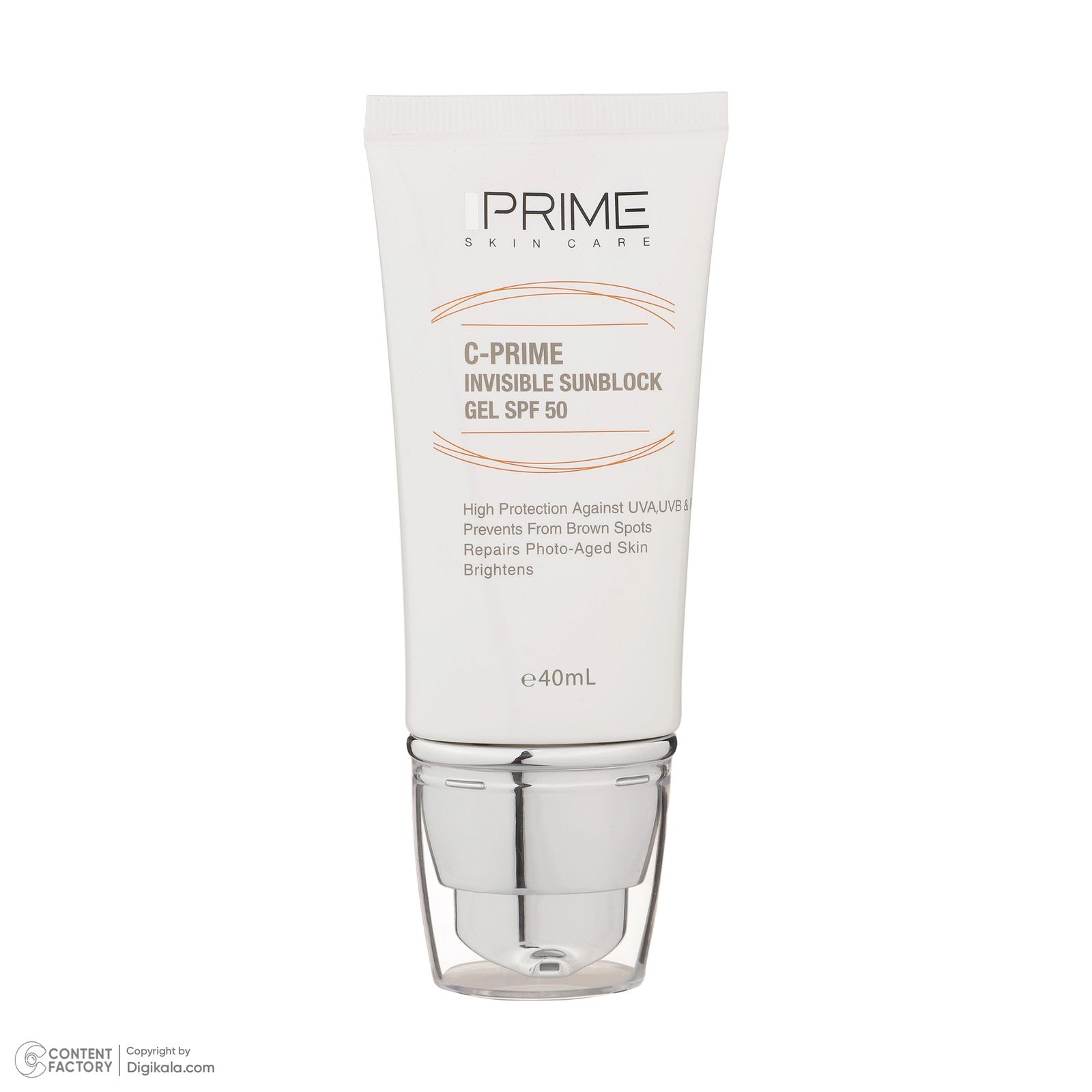 ژل ضد آفتاب بدون رنگ پرایم SPF50 مدل C-Prime محافظ UVA ،UVB، ضد چروک، روشن‌کننده، ضد لک، ضد پیری، ضد آب، مناسب انواع پوست حجم 40 میلی‌لیتر -  - 8