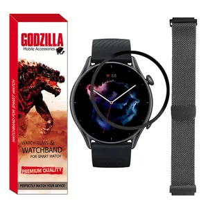 محافظ صفحه نمایش گودزیلا مدل GS-MLS مناسب برای ساعت هوشمند امیزفیت GTR 3 Pro به همراه بند به همراه بند
