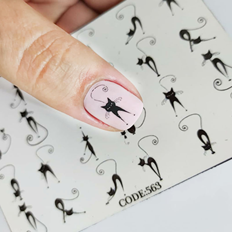 برچسب لنز ناخن مدل گربه کد 1051