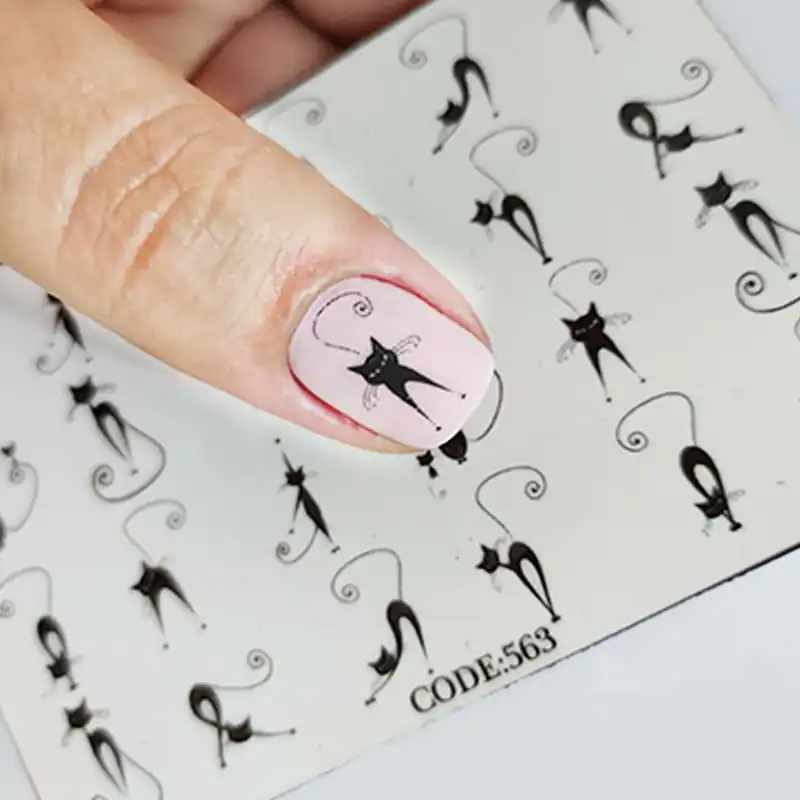 برچسب لنز ناخن مدل گربه کد 1051