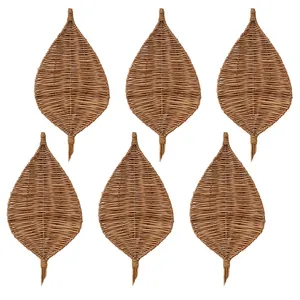 ظرف حصیری مدل مروار طرح برگ کد 03 مجموعه 6 عددی