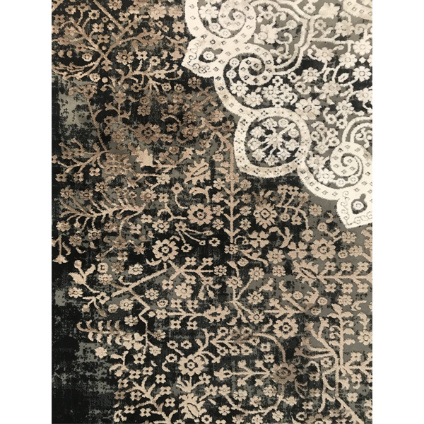 فرش ماشینی آرمانی طرح ترک کد 7111 زمینه طوسی