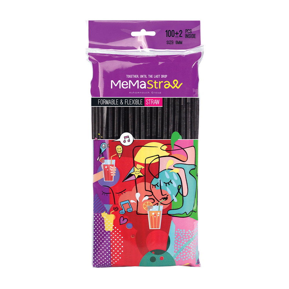 نی نوشیدنی یکبار مصرف میما استرا مدل فانتزی کد 4000-6 بسته 100 عددی