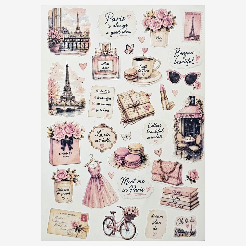 برچسب طرح برش خورده بولت ژورنال مدل MEET ME IN PARIS A5