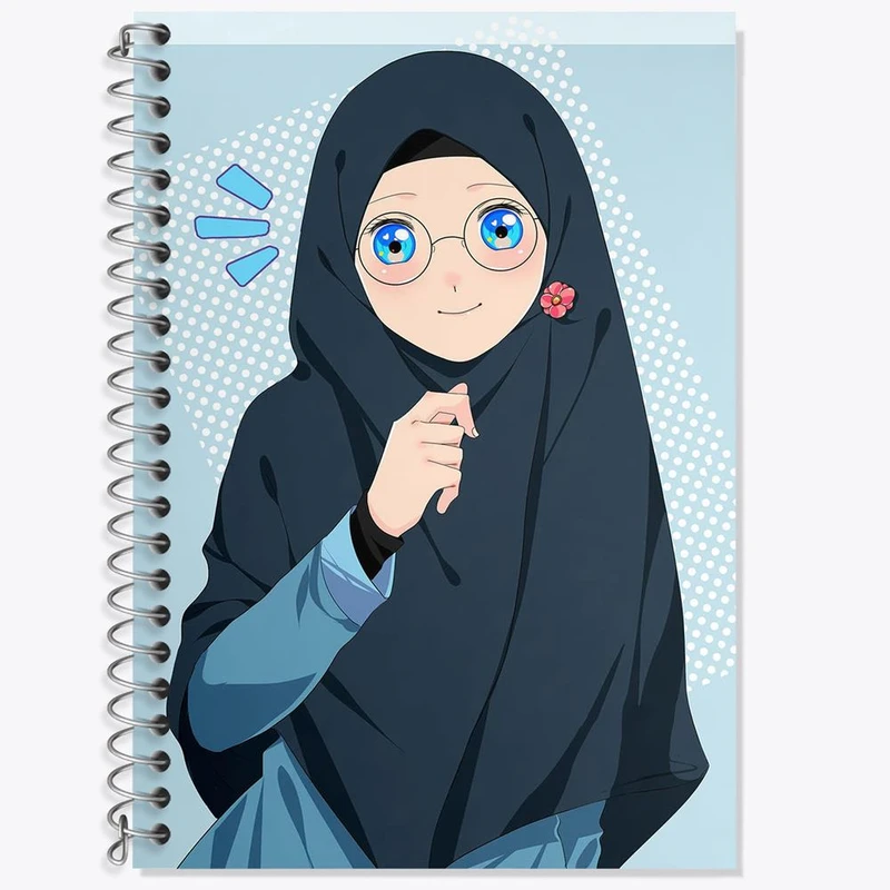 دفتر لغت 50 برگ خندالو مدل دخترانه باحجاب کد 26026