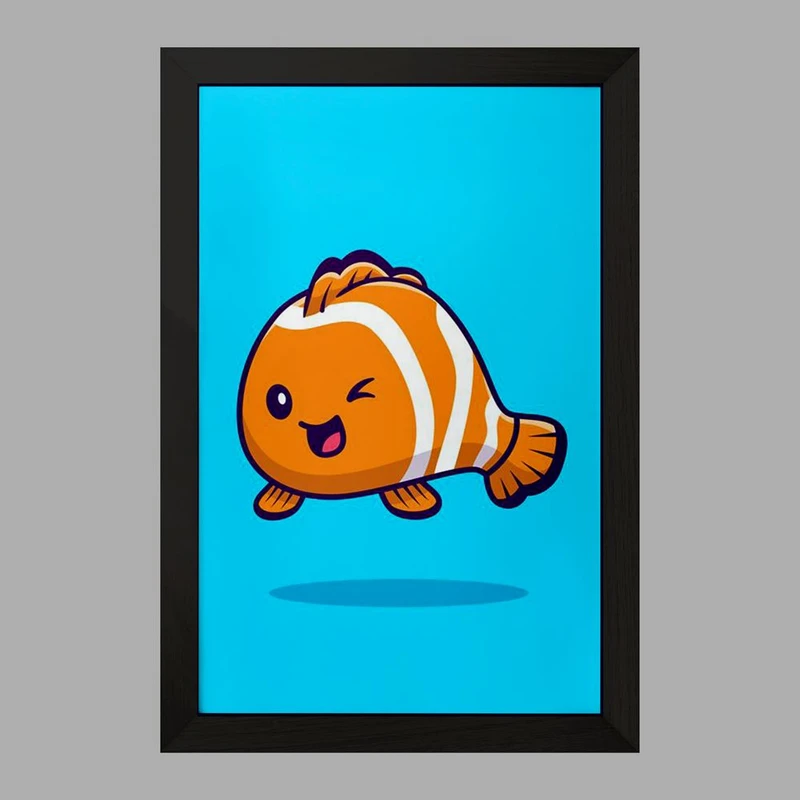 تابلو خندالو مدل حیوانات بامزه ماهی کد 29735