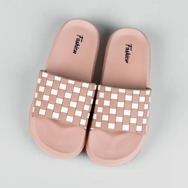 دمپایی زنانه پاپا مدل فشن شطرنجی کد KLBS.2833