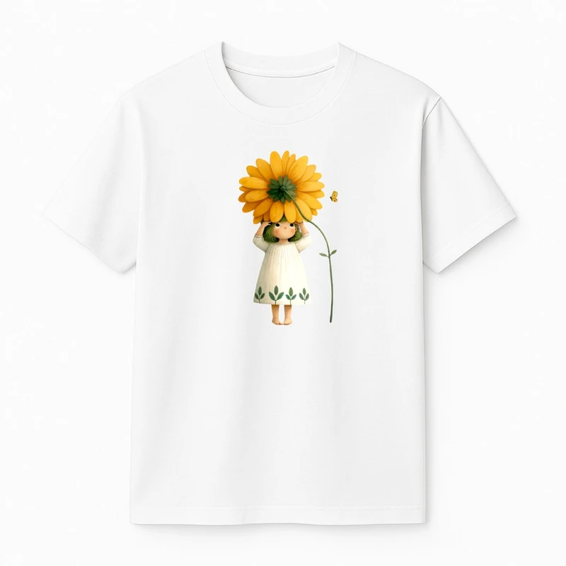 تی‌شرت آستین کوتاه دخترانه مدل گل