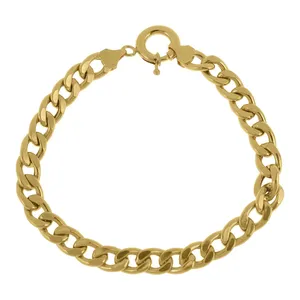 دستبند زنجیری طلا کم اجرت 18 عیار زنانه طلا و شمش برلیان مدل کارتیر 