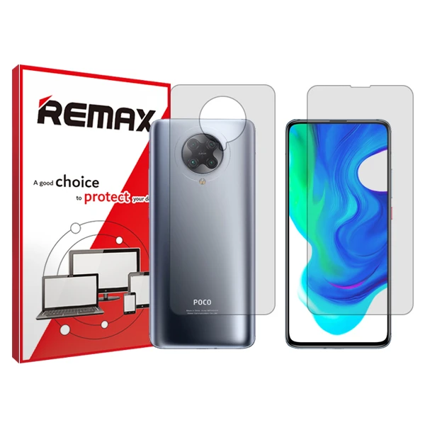 محافظ صفحه نمایش شفاف ریمکس مدل HyGEL مناسب برای گوشی موبایل شیائومی Poco F2 Pro به همراه محافظ پشت گوشی