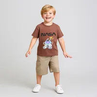 ست تی&zwnj;شرت آستین کوتاه و شلوارک پسرانه مدل نخ پنبه کد 1004