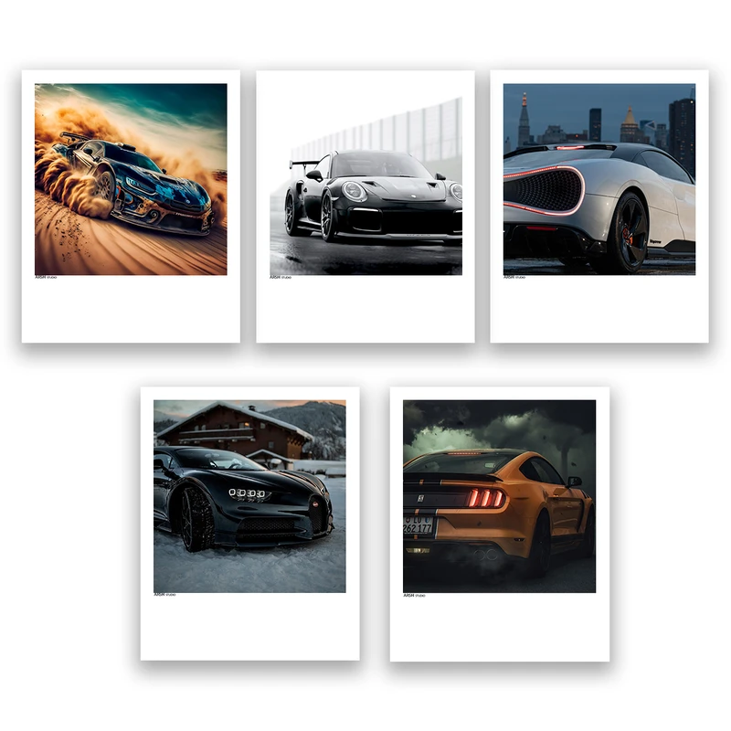 آویز تزیینی عرش مدل فانتزی ماشین اسپرت کد Asa215 مجموعه پنچ عددی