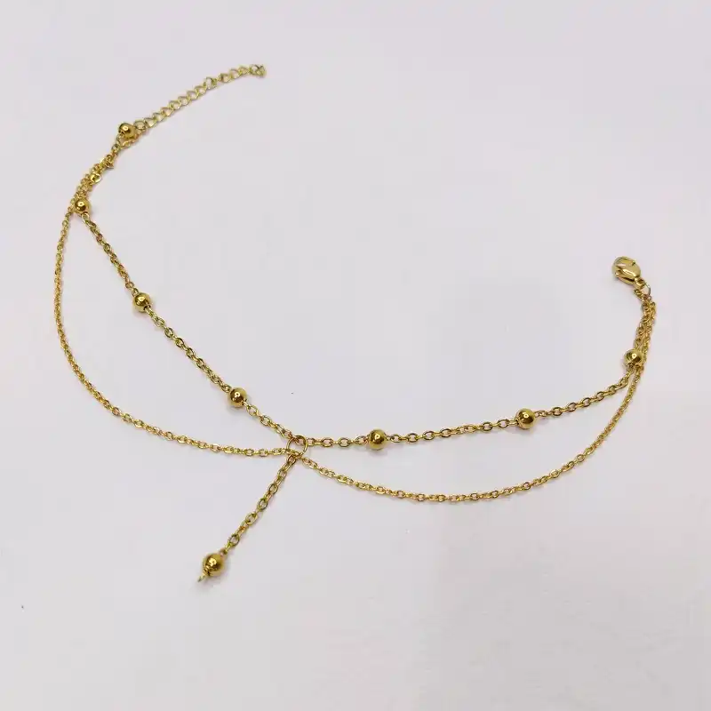 پابند زنانه مدل زنجیری دو لاین توپی 10