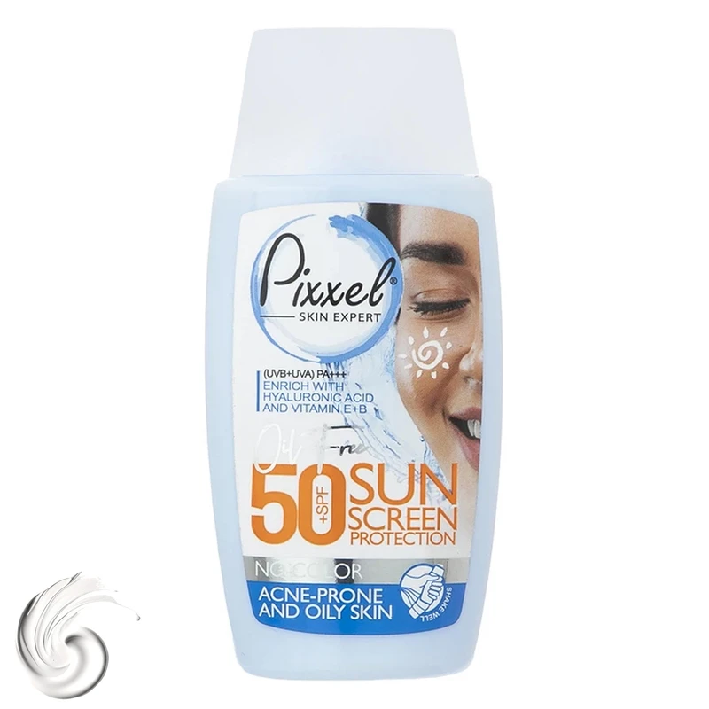 کرم ضدآفتاب بی‌رنگ پیکسل SPF50 مدل Oily Acne-Prone Skin، مناسب پوست‌های چرب، حجم 50 میلی‌لیتر