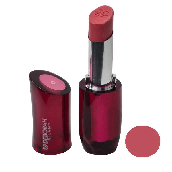 رژ لب جامد براق دبورا مدل Rossetto رنگ صورتی شماره 9