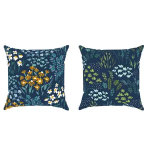 کاور کوسن مدل مخمل طرح گل کد 5138-5136 مجموعه دو عددی