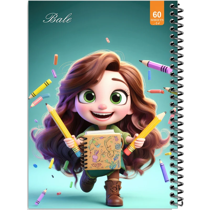 دفتر نقاشی 60 برگ انتشارات بله طرح فانتزی دخترانه کد A4-O51