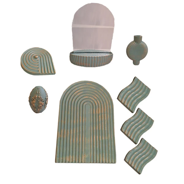 مجموعه ظروف هفت سین 9 پارچه مدل رنگین کمانی پتینه