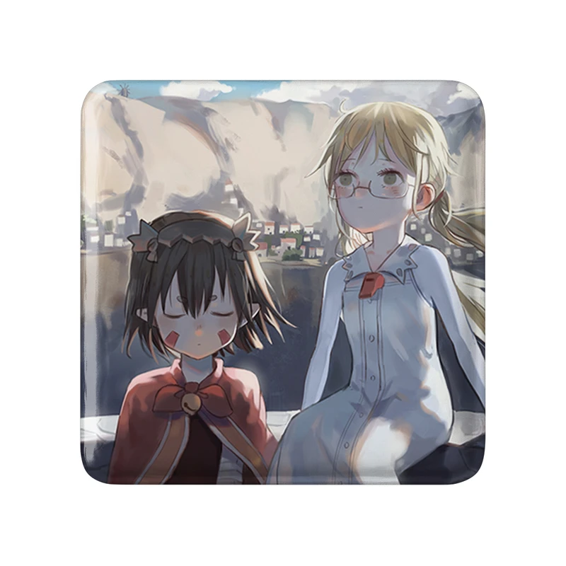 مگنت خندالو طرح ریکو و ریگ انیمه ساخته شده پرتگاه Made in Abyss  مدل مربعی کد 22084