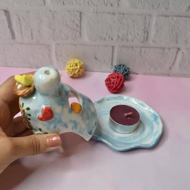 جاشمعی سرامیکی مدل خانه عشق