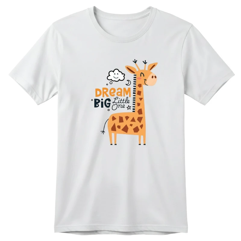 تی‌شرت آستین کوتاه بچگانه مدل زرافه و رویا کد v11 