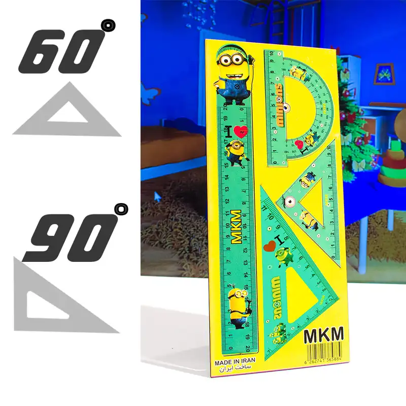 ست خط کش ام کی ام مدل مینیون مجموعه 4 عددی