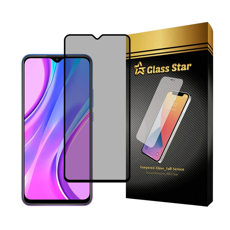 محافظ صفحه نمایش حریم شخصی گلس استار مدل PRIVFULLG مناسب برای گوشی موبایل شیائومی Redmi 9 / Redmi 9A / Redmi 9C / Redmi 9 Activ / Redmi 10A / Redmi 9AT / Redmi 9A Sport / Redmi 9 India / Redmi 9i 