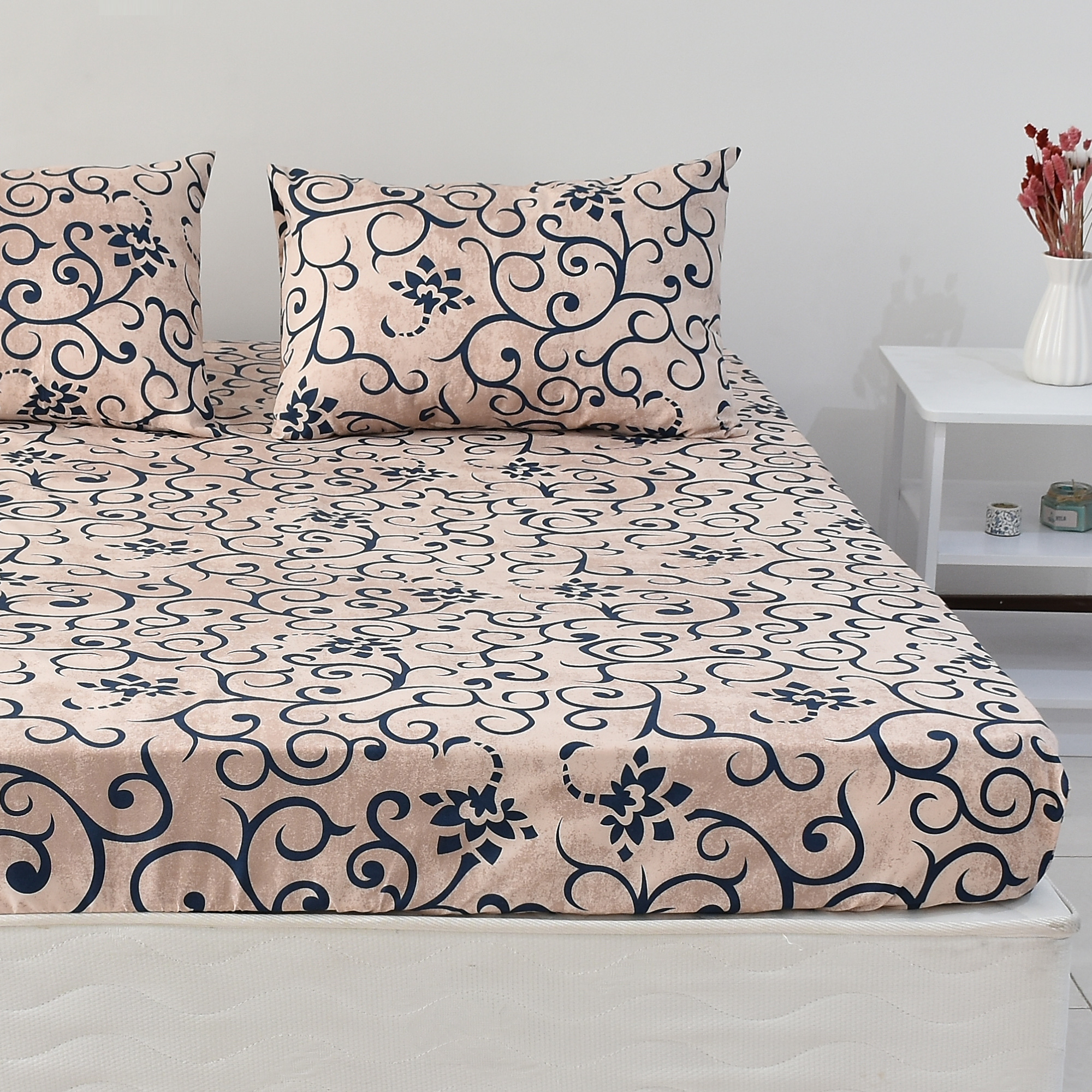 سرویس ملحفه بومرنگ مدل Lora-90 یکنفره 2 تکه