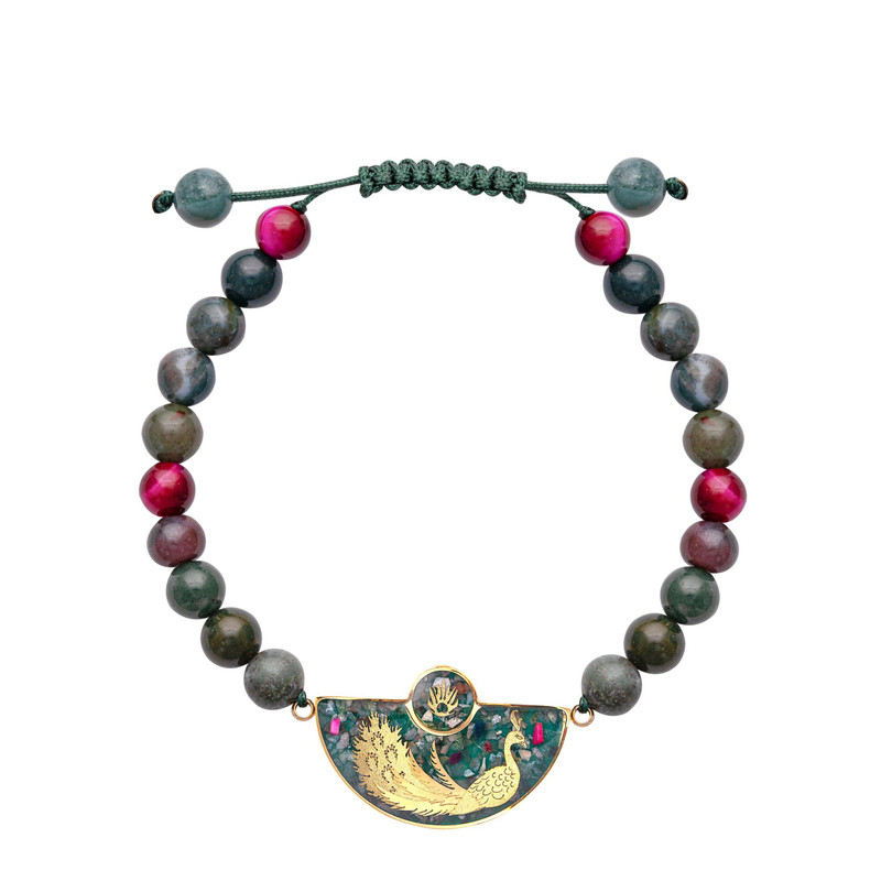 دستبند زنانه دانژه مدل سنگ عقیق طاووس دستبند زنانه دانژه مدل سنگ عقیق طاووس