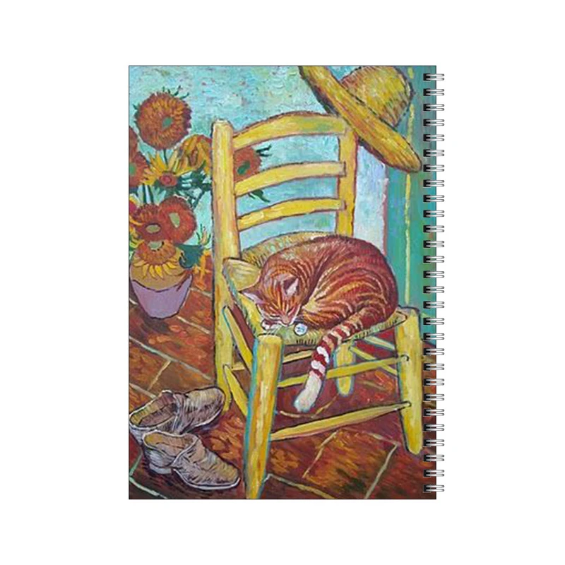 دفتر مشق 100 برگ بامبیلیپ طرح گربه در تابلوی اتاق ونگوگ کد 5305085
