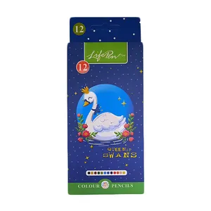 مداد رنگی 12 رنگ کلیپس مدل Life Pen طرح قو
