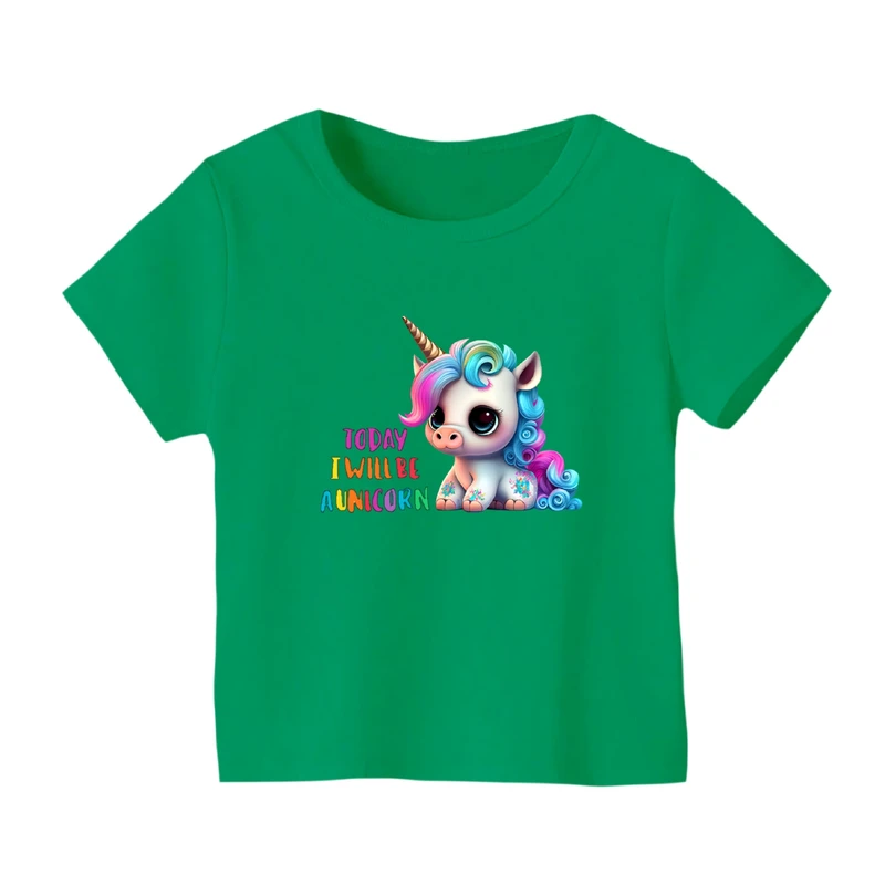تی شرت آستین کوتاه بچگانه مدل یونیکورن کد ۴۲