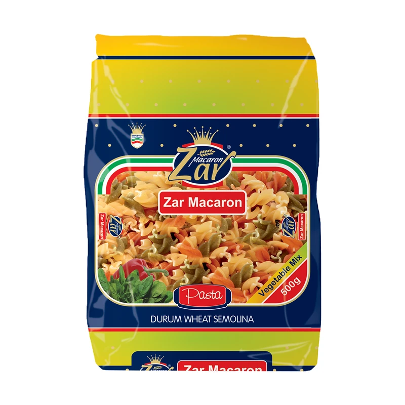 ماکارونی مخلوط سبزیجات زر ماکارون مقدار 500 گرم