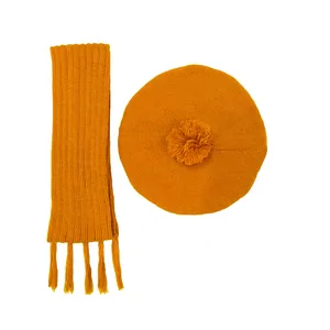 ست کلاه و شال گردن بافتنی بچگانه مدل فرانسوی کد C10