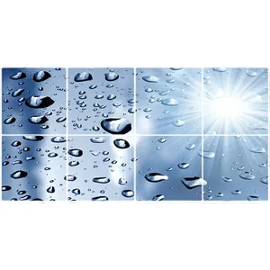 تایل سقفی آسمان مجازی  طرح خورشید و قطره بارون کد ST 4050-8 سایز 60x60 سانتی متر مجموعه 8عددی