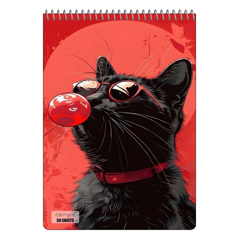 دفتر نقاشی 50 برگ سیمی کارنیکا طرح گربه Cat کد 50233