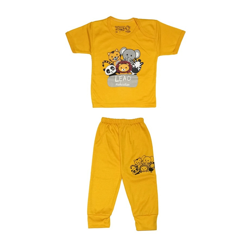 ست  تی‌شرت آستین کوتاه و شلوار راحتی نوزادی کد 14041R