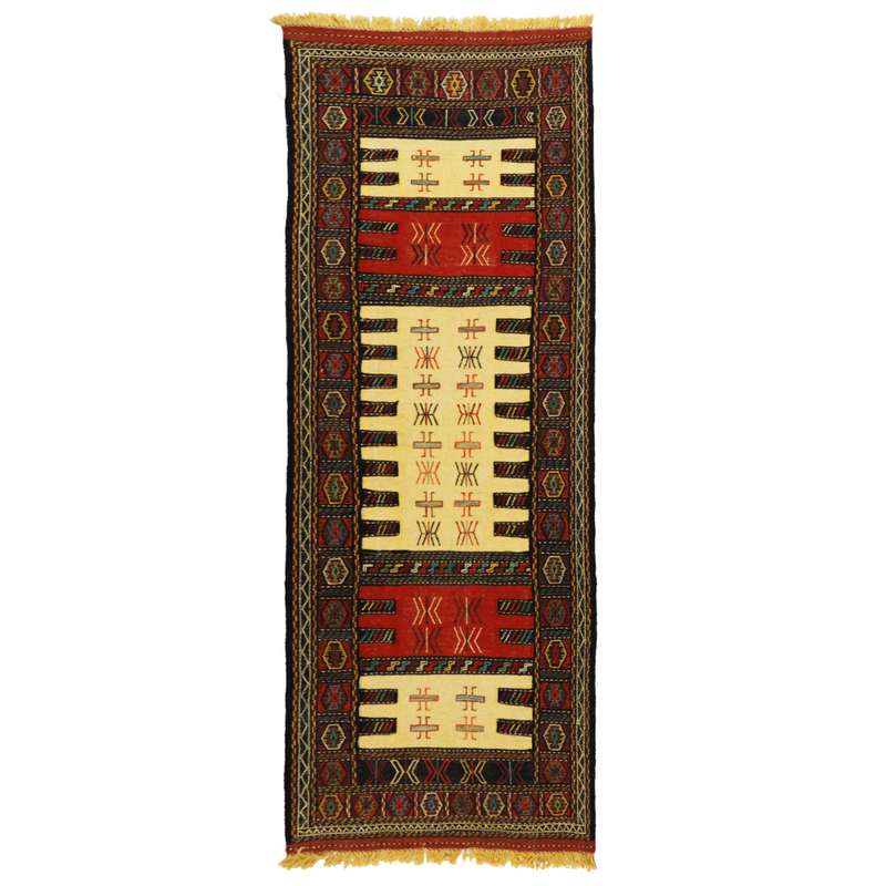 گلیم دستبافت کناره طول 2 متر مدل خراسان کد 1409304