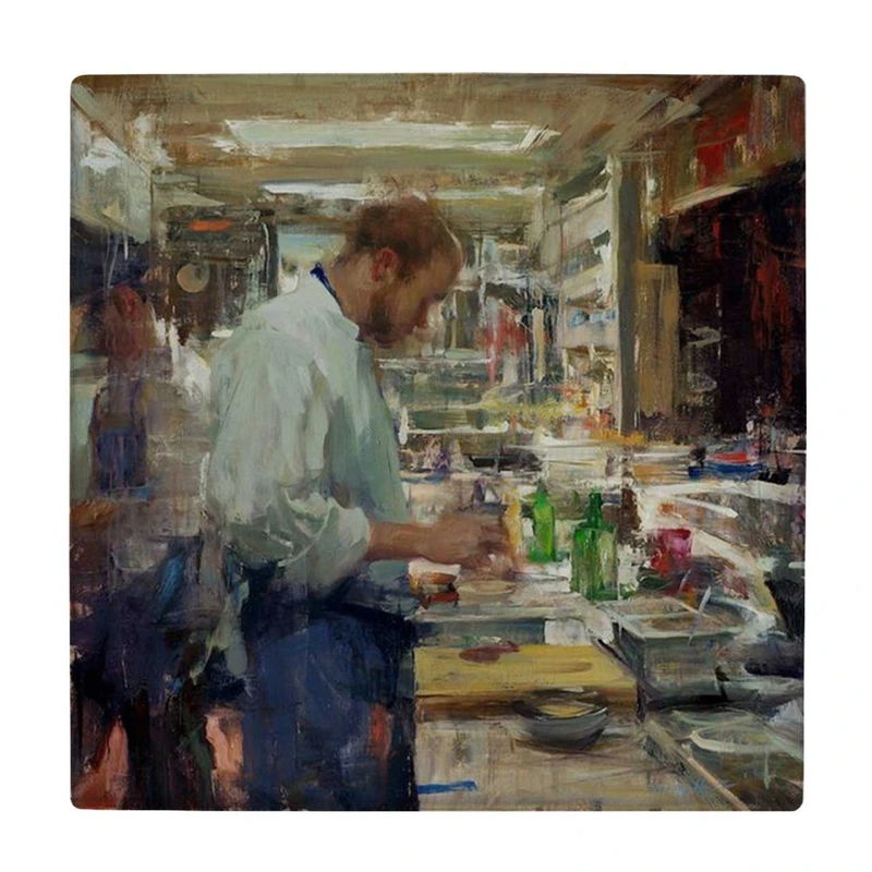 زیر لیوانی  طرح نقاشی آشپز در آشپزخانه کد    5989761_4896