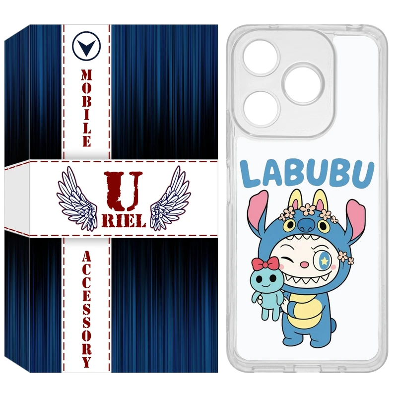 کاور یوریل مدل Clear کد 112 طرح لبوبو مناسب برای گوشی موبایل شیائومی Redmi 13 / 13x / Poco M6 4G