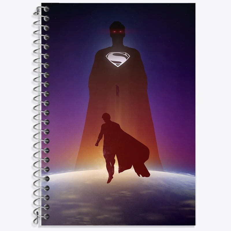 دفتر زبان 50 برگ خندالو مدل سه خط طرح سوپرمن (Superman) کد F1824