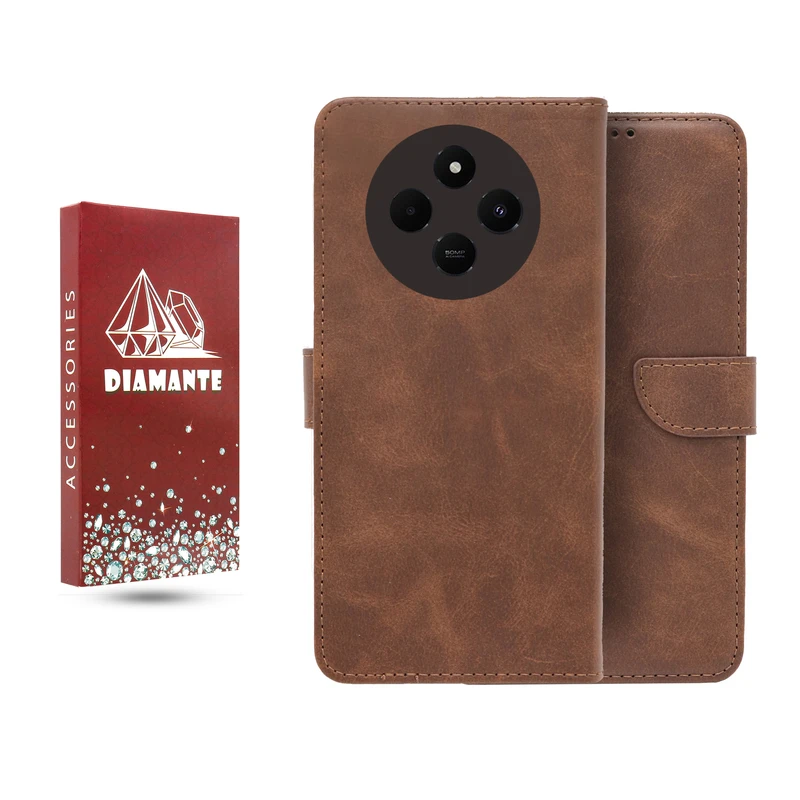 کیف کلاسوری دیامانته مدل چرم مناسب برای گوشی موبایل شیائومی Redmi 14C