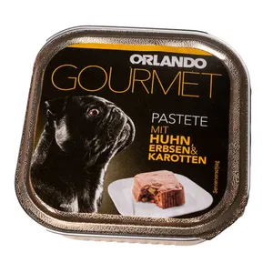کنسرو سگ گورمت مدل گوشت مرغ و نخود وزن 150گرم
