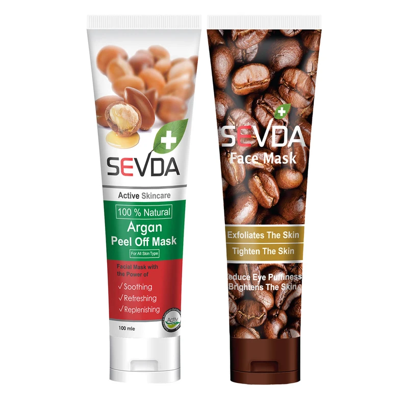  ماسک صورت سودا مدل قهوه و آرگان حجم 100 میلی لیتر مجموعه 2 عددی